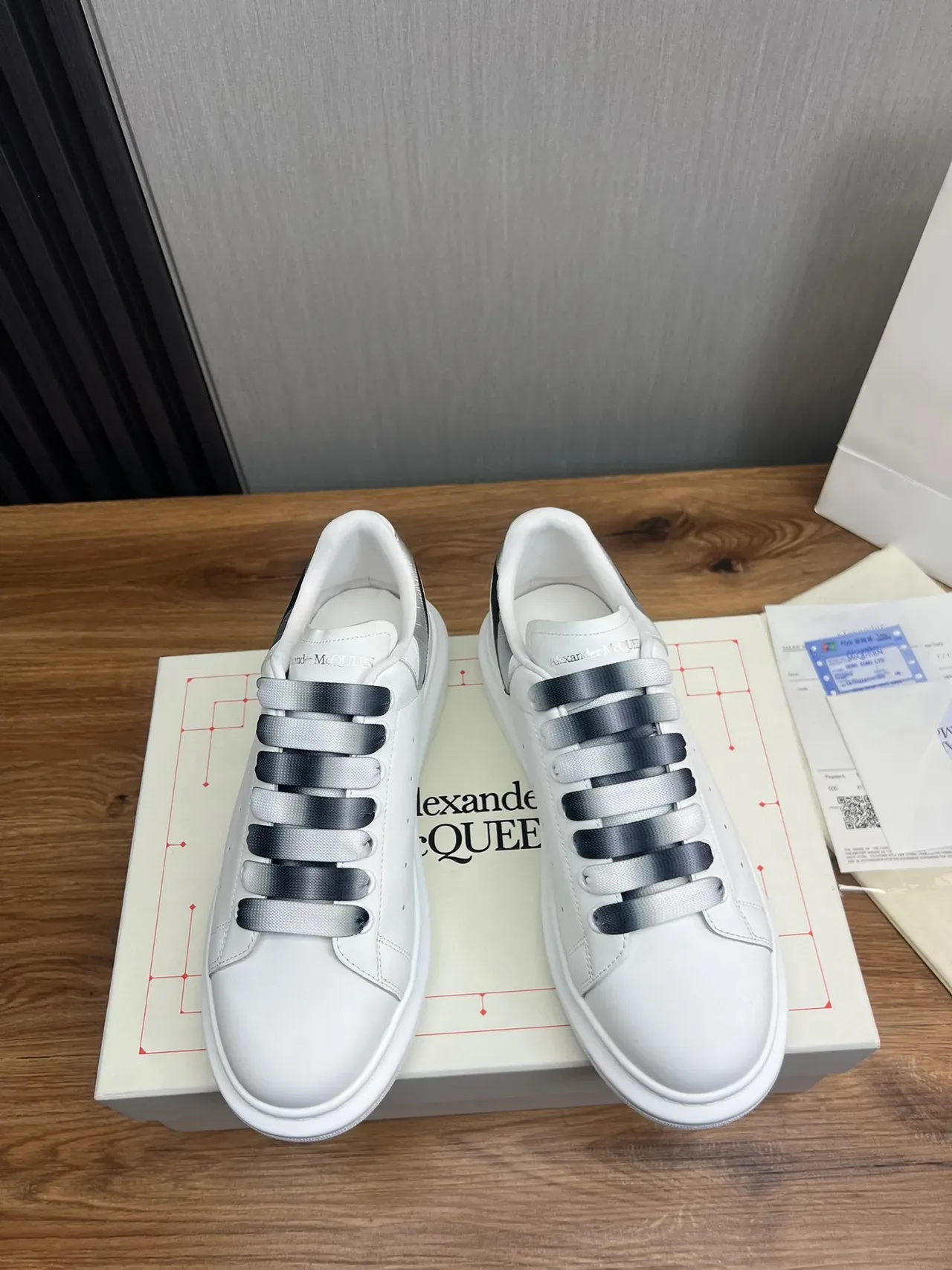 Alexander McQueen Oversized Sneaker White Silver Platform Sole Smooth Leather Upper Lifestyle Sneakers 2