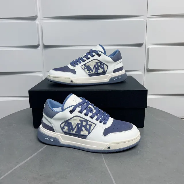 Amiri MA Court Blanc et Periwinkle Lifestyle Sneakers 9
