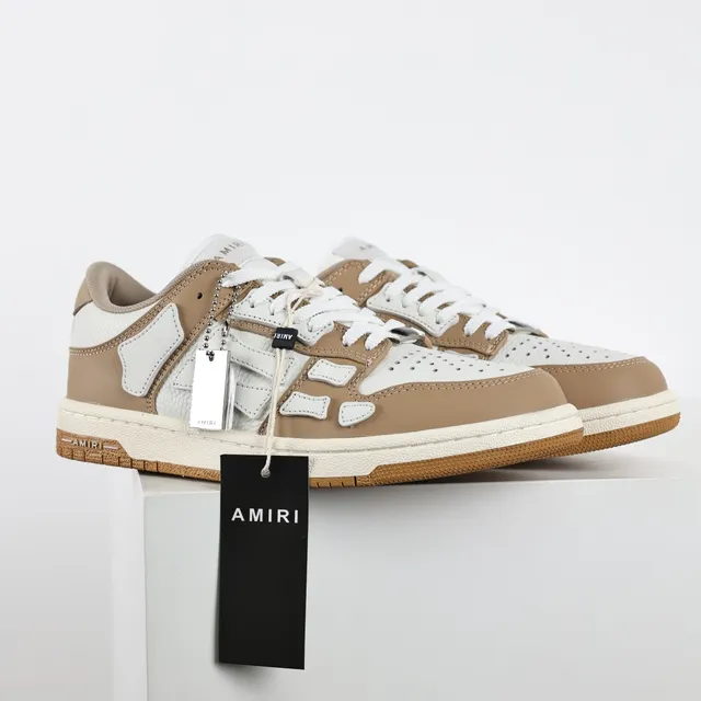 Amiri Skel Top بيج وأبيض أحذية رياضية أسلوب حياة 3