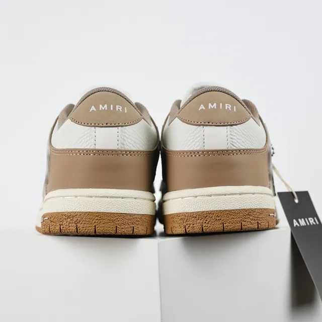 Amiri Skel Top بيج وأبيض أحذية رياضية أسلوب حياة 8