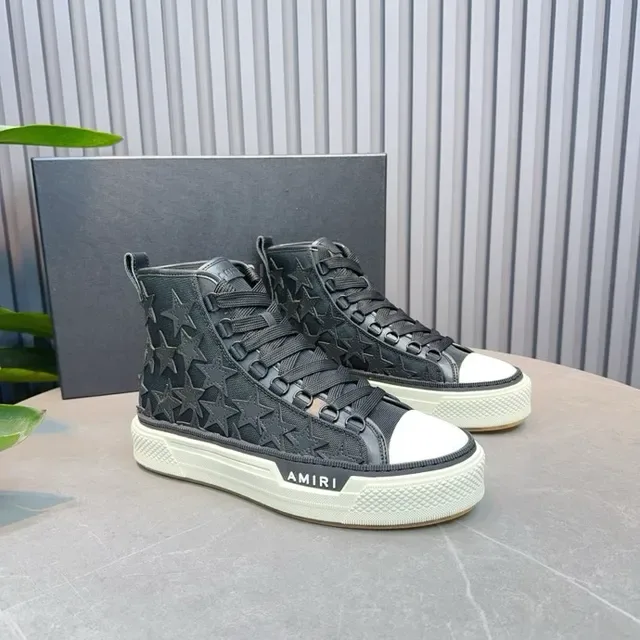 Amiri Skel Top High Black Star-Embossed Lifestyle Sneakers 2