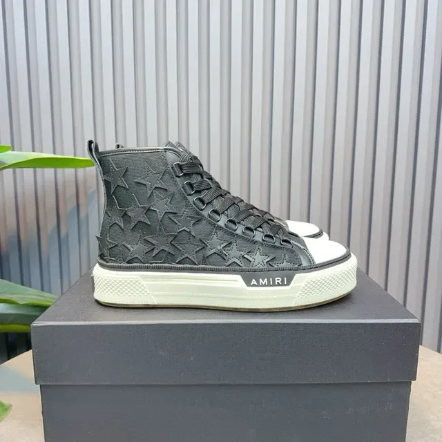 Amiri Skel Top High Black Star-Embossed Lifestyle Sneakers 3