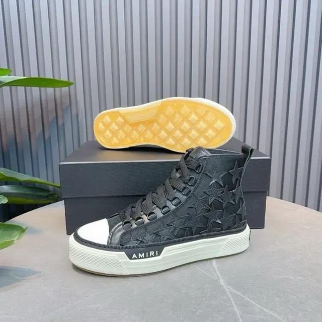 Amiri Skel Top High Black Star-Embossed Lifestyle Sneakers 4