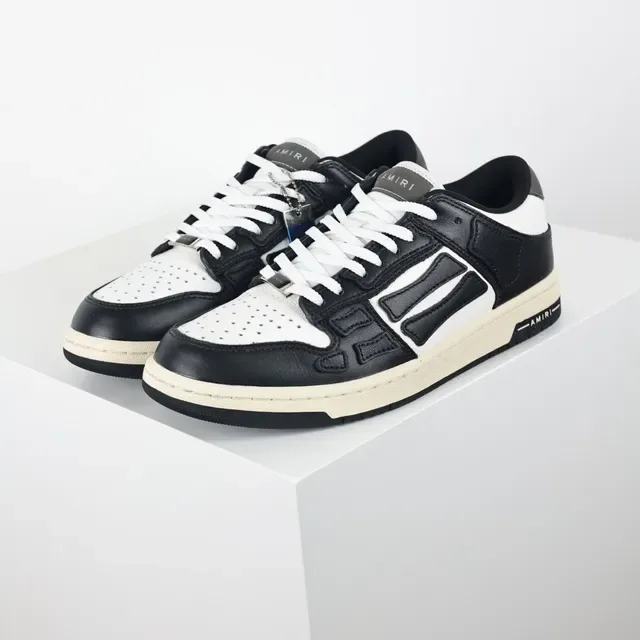 Amiri Skel Top Low Negro Blanco Crema zapatillas lifestyle 2