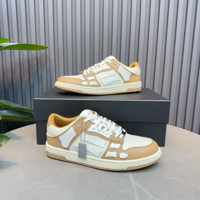 Amiri Skel Top Tan and White Lifestyle Sneakers 2