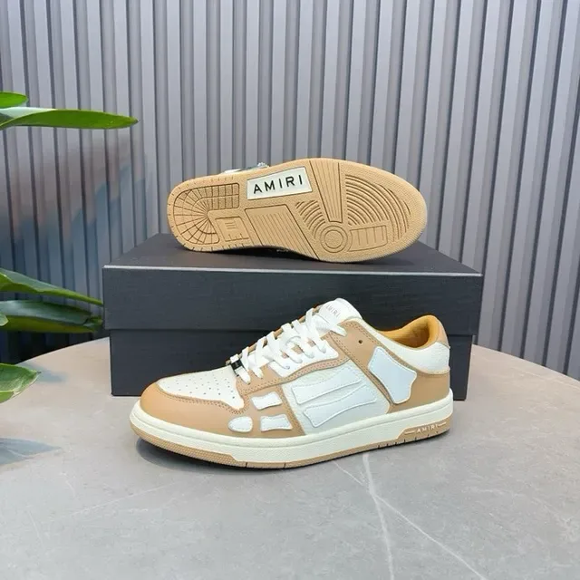 Amiri Skel Top Tan and White Lifestyle Sneakers 3
