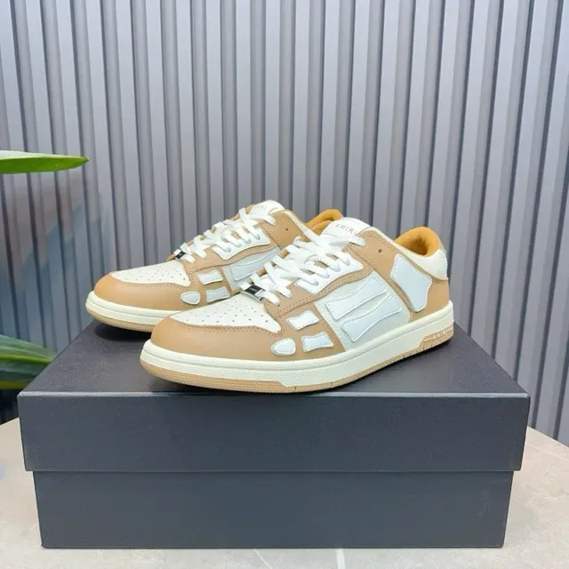 Amiri Skel Top Tan and White Lifestyle Sneakers 4