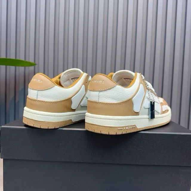 Amiri Skel Top Tan and White Lifestyle Sneakers 5