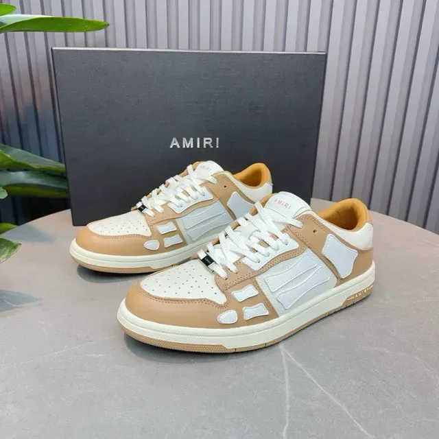 Amiri Skel Top Tan and White Lifestyle Sneakers 6