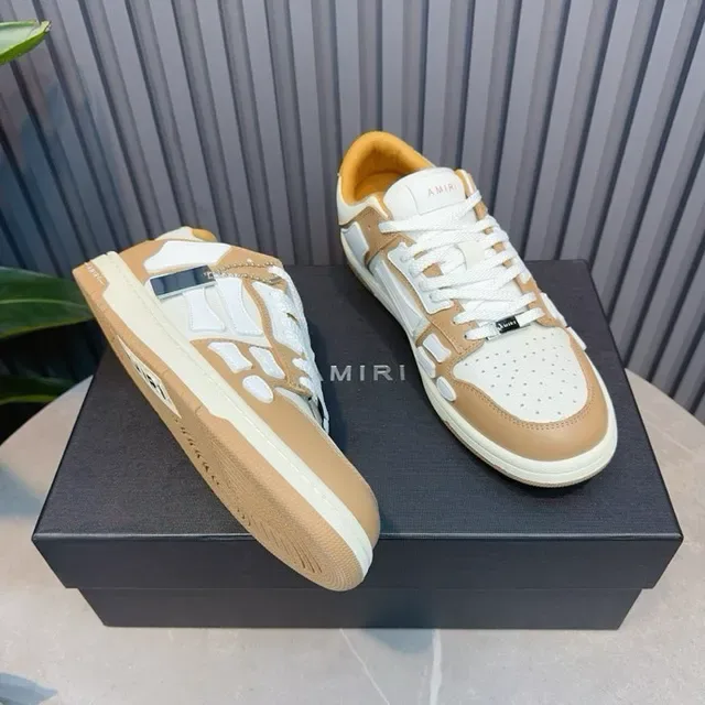 Amiri Skel Top Tan and White Lifestyle Sneakers 7