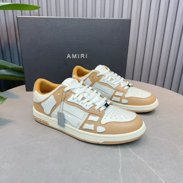 Amiri Skel Top Tan and White Lifestyle Sneakers 9