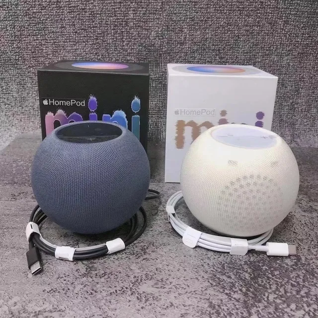 Apple HomePod mini নীল বেইজ গোলকার জাল কাপড় স্মার্ট স্পিকার 3