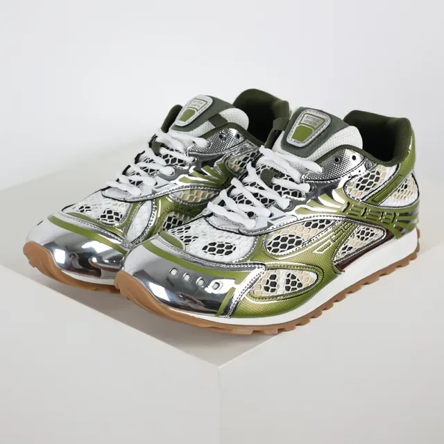 ASICS Gel-Lyte III Olive Green Metallic Silver Lifestyle Sneakers 2