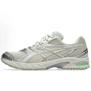 ASICS ग्रे हरा मेश ऊपरी चांदी सिंथेटिक ओवरले रनिंग जूते