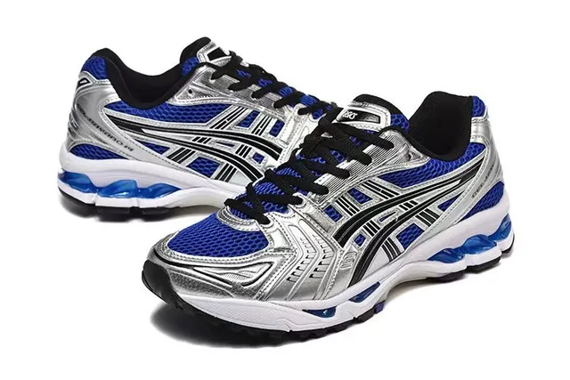 ASICS चांदी नीली धातु संश्लेषित ओवरले रॉयल जाल पैनल रनिंग जूते 3