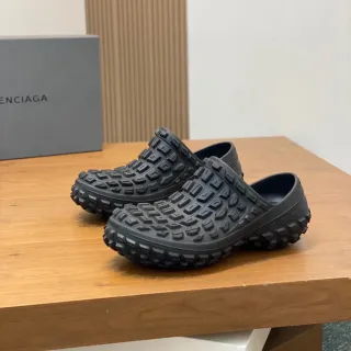 Balenciaga Black Molded Rubber Geometric Block Upper Clog