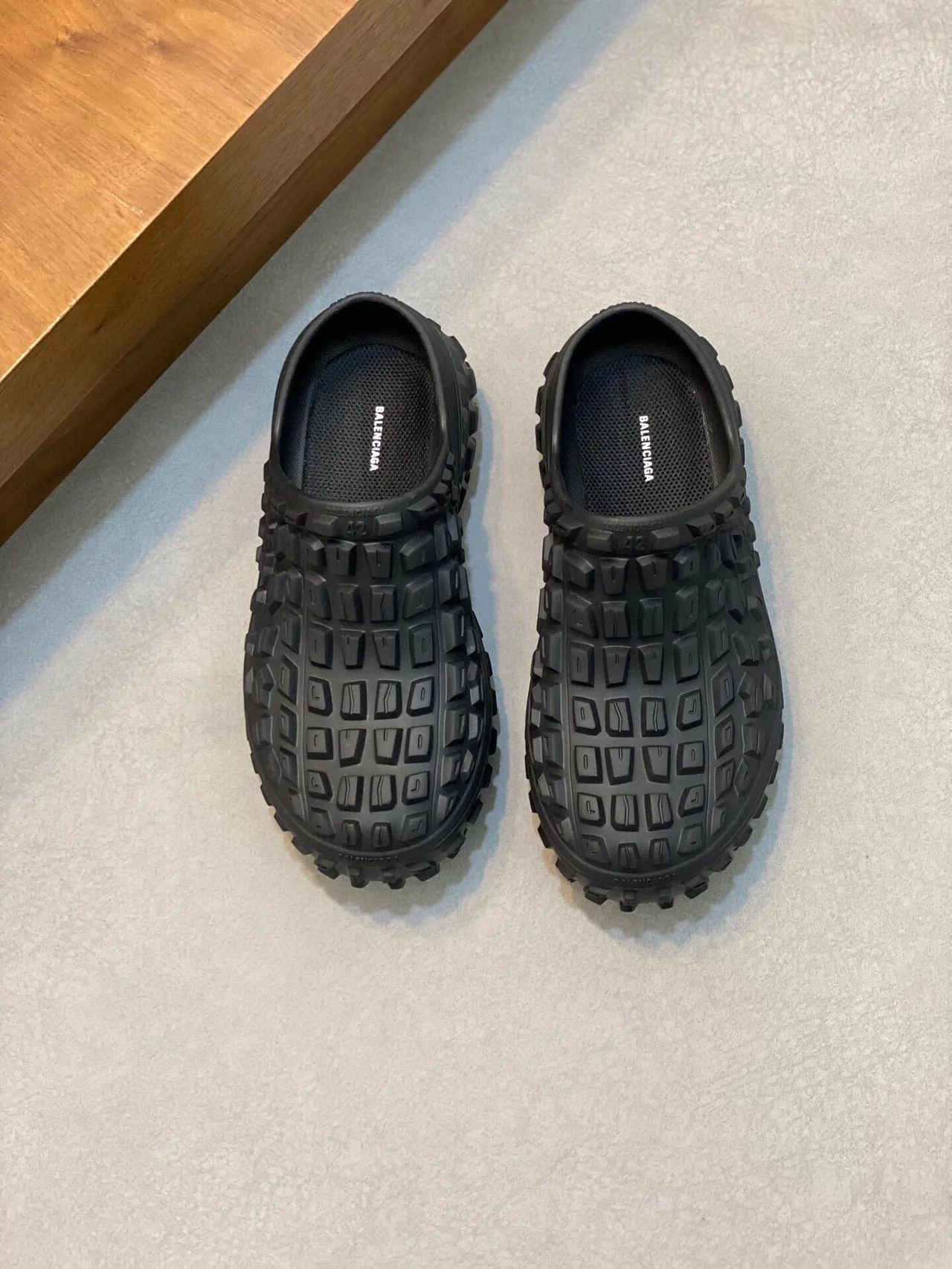 Balenciaga Black Molded Rubber Geometric Block Upper Clog 2