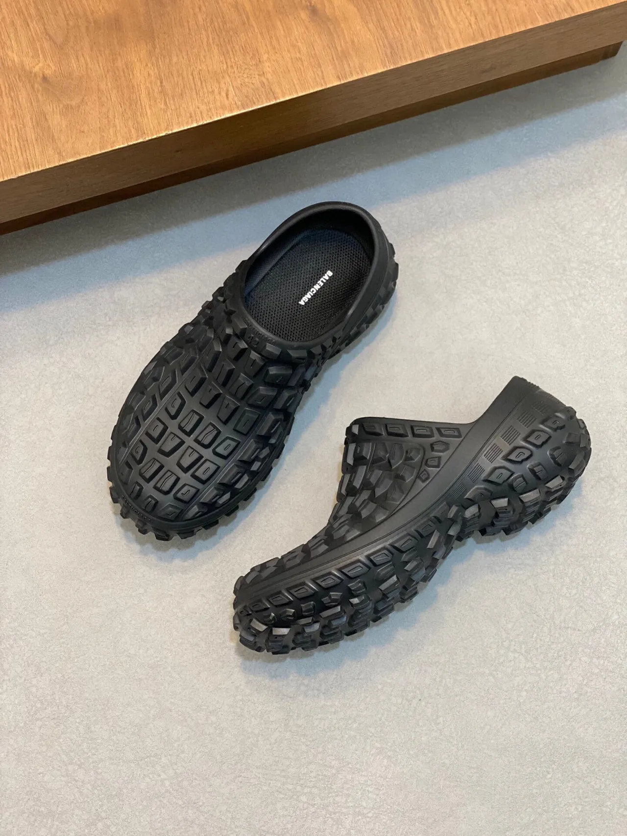 Balenciaga Black Molded Rubber Geometric Block Upper Clog 5