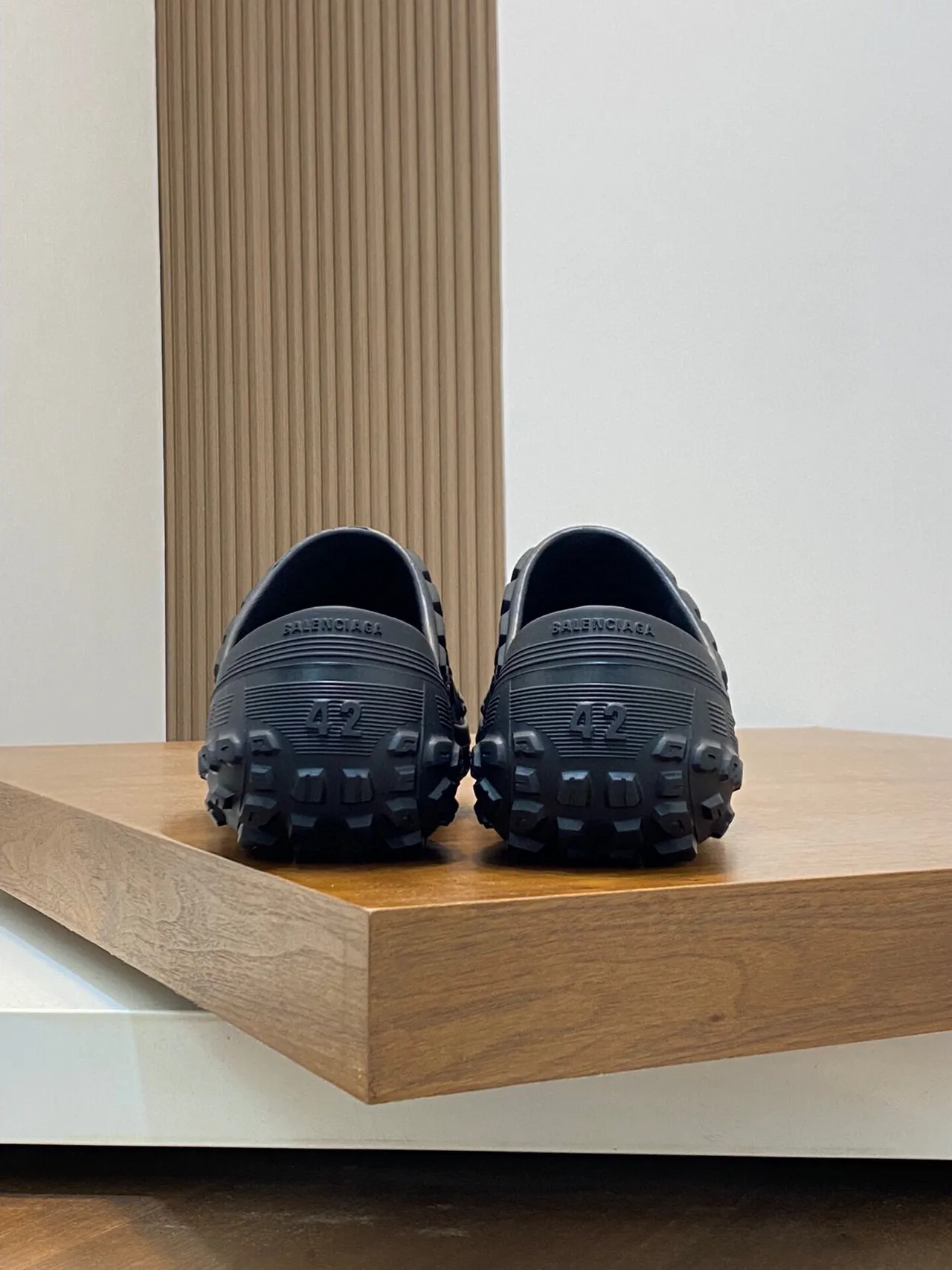 Balenciaga Black Molded Rubber Geometric Block Upper Clog 8