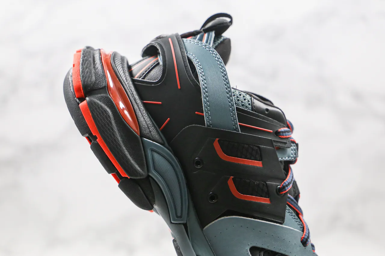 Balenciaga Blue Orange Multi-Layered Cage Upper Oversized Sculpted Sole Chunky Sneakers 6
