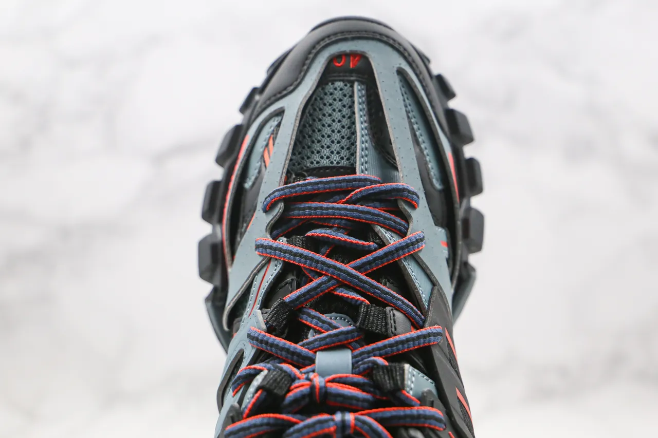Balenciaga Blue Orange Multi-Layered Cage Upper Oversized Sculpted Sole Chunky Sneakers 7