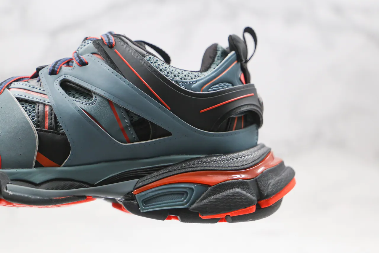 Balenciaga Blue Orange Multi-Layered Cage Upper Oversized Sculpted Sole Chunky Sneakers 8