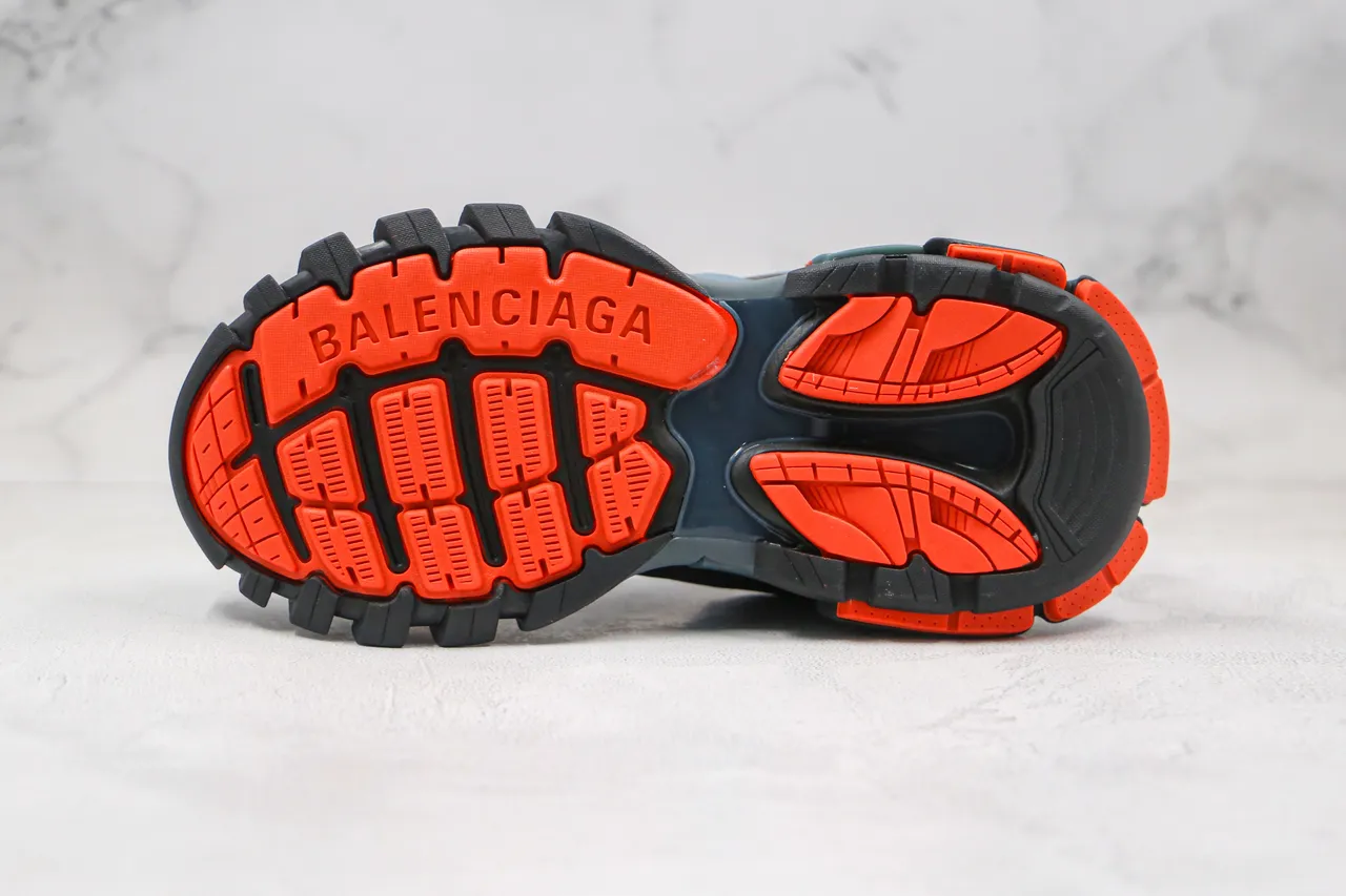 Balenciaga Blue Orange Multi-Layered Cage Upper Oversized Sculpted Sole Chunky Sneakers 9