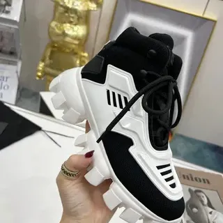 Balenciaga Defender High Black and White Chunky Sneakers