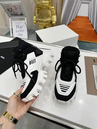 Balenciaga Defender High Black and White Chunky Sneakers 5
