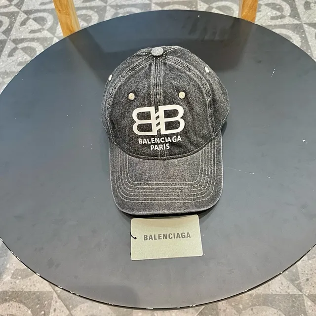 Balenciaga 牛仔纹理对比缝制棒球帽 2