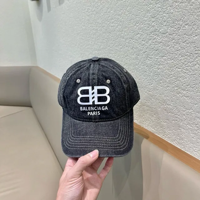 Balenciaga 牛仔纹理对比缝制棒球帽 9
