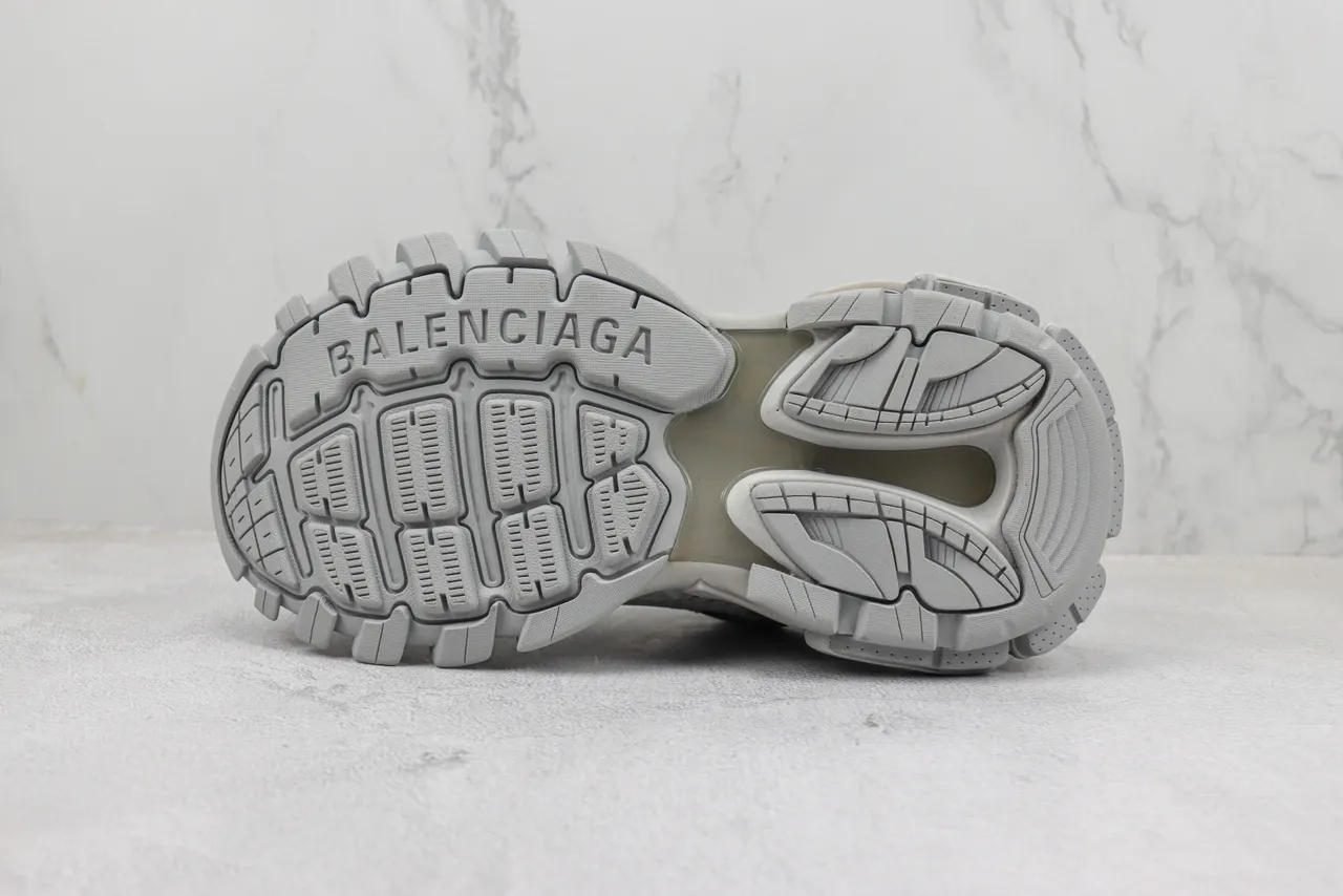 Balenciaga رمادي بيج شبكة علوية كعب منحوت أحذية رياضية كثيفة 8