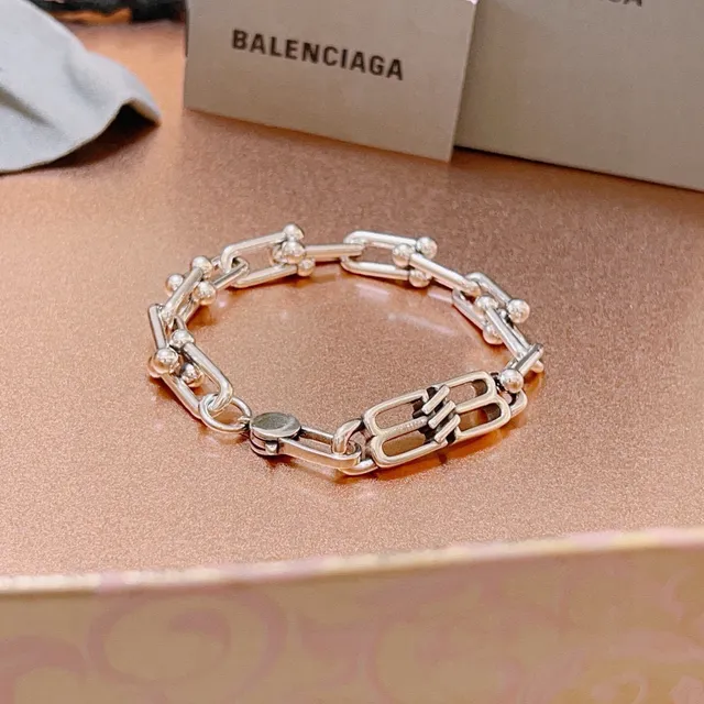 Balenciaga Link Bracelet Polished Silver-Tone Metal Bracelet 2