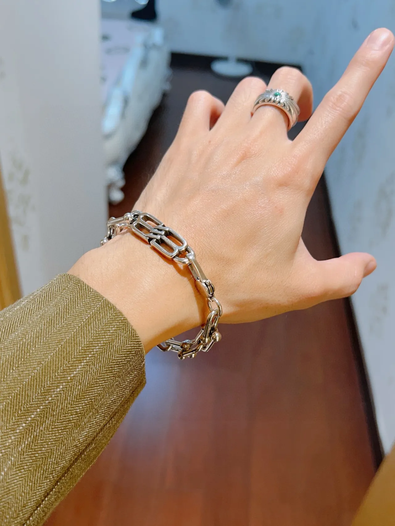 Balenciaga Link Bracelet Polished Silver-Tone Metal Bracelet 4