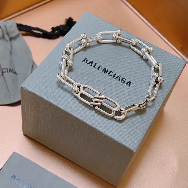 Balenciaga Link Bracelet Polished Silver-Tone Metal Bracelet 6