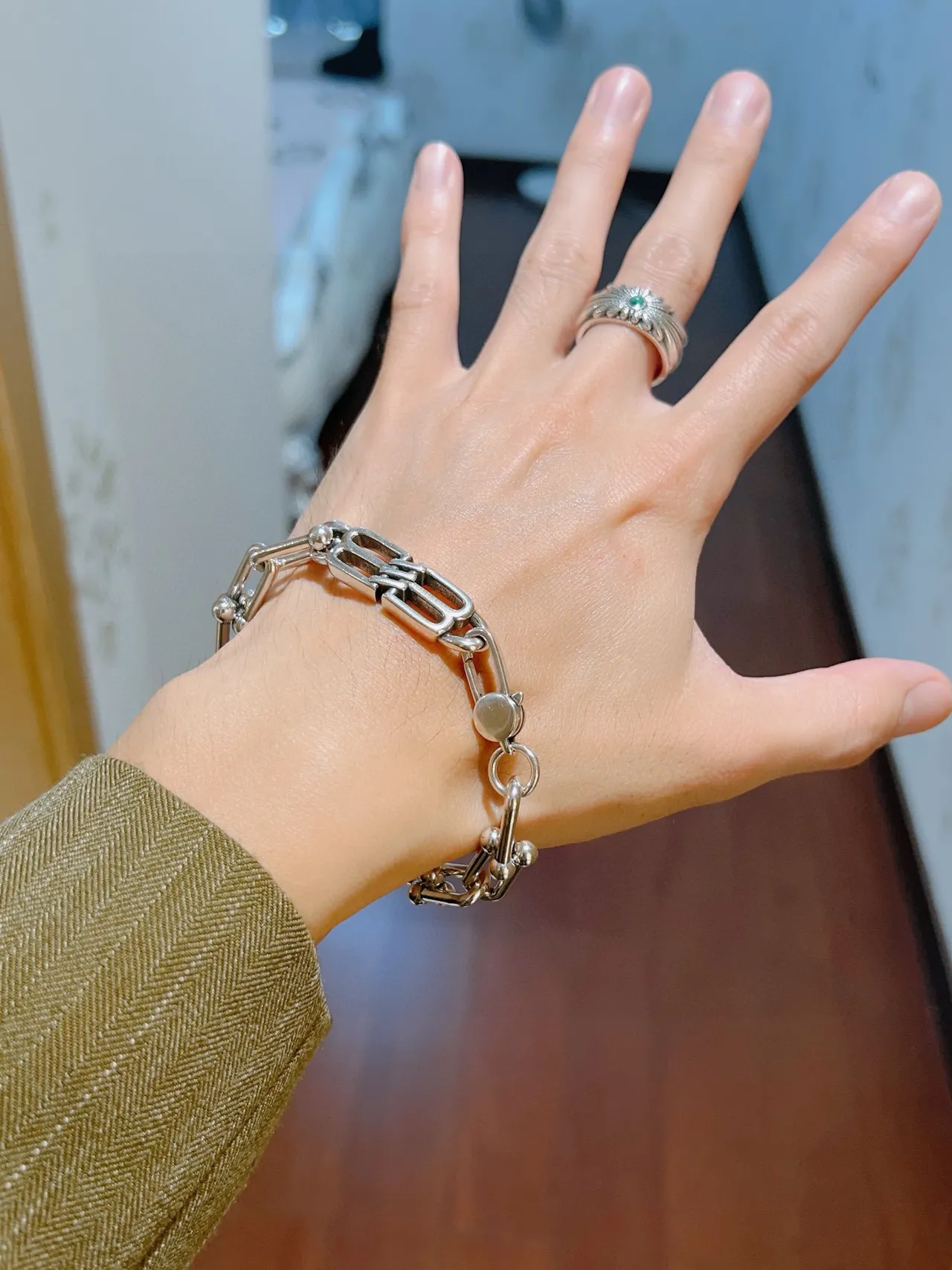 Balenciaga Link Bracelet Polished Silver-Tone Metal Bracelet 7