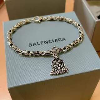 Balenciaga Logo Charm Link Chain Bracelet