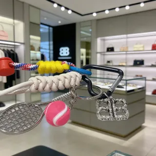 Balenciaga Pink White Multi-Component Tennis-Themed Jewelry