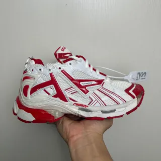 Balenciaga Runner 白色和红色厚底运动鞋