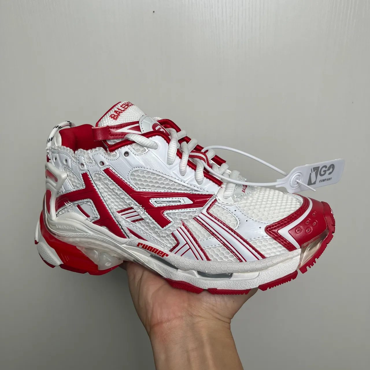Balenciaga Runner White and Red Chunky Sneakers 2