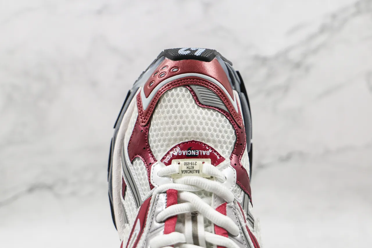 Balenciaga Runner White Red Silver Gray Chunky Sneakers 6