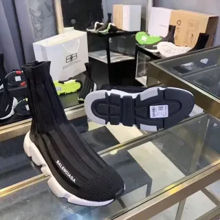 Balenciaga Speed Trainer Black Knit Lifestyle Sneakers