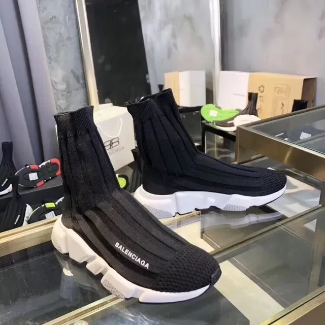 Balenciaga Speed Trainer Black Knit Lifestyle Sneakers 2