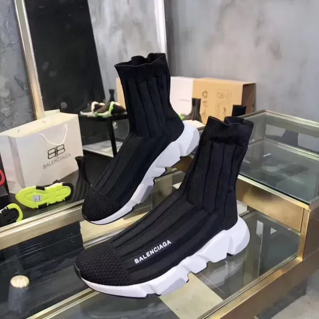 Balenciaga Speed Trainer Black Knit Lifestyle Sneakers 3