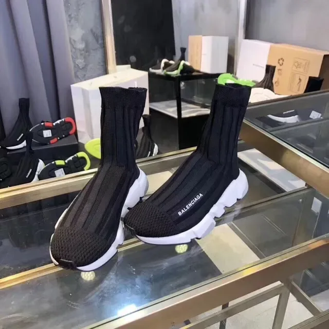 Balenciaga Speed Trainer Black Knit Lifestyle Sneakers 4
