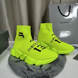 Balenciaga Speed Trainer Neon Lime Knit Lifestyle Sneakers