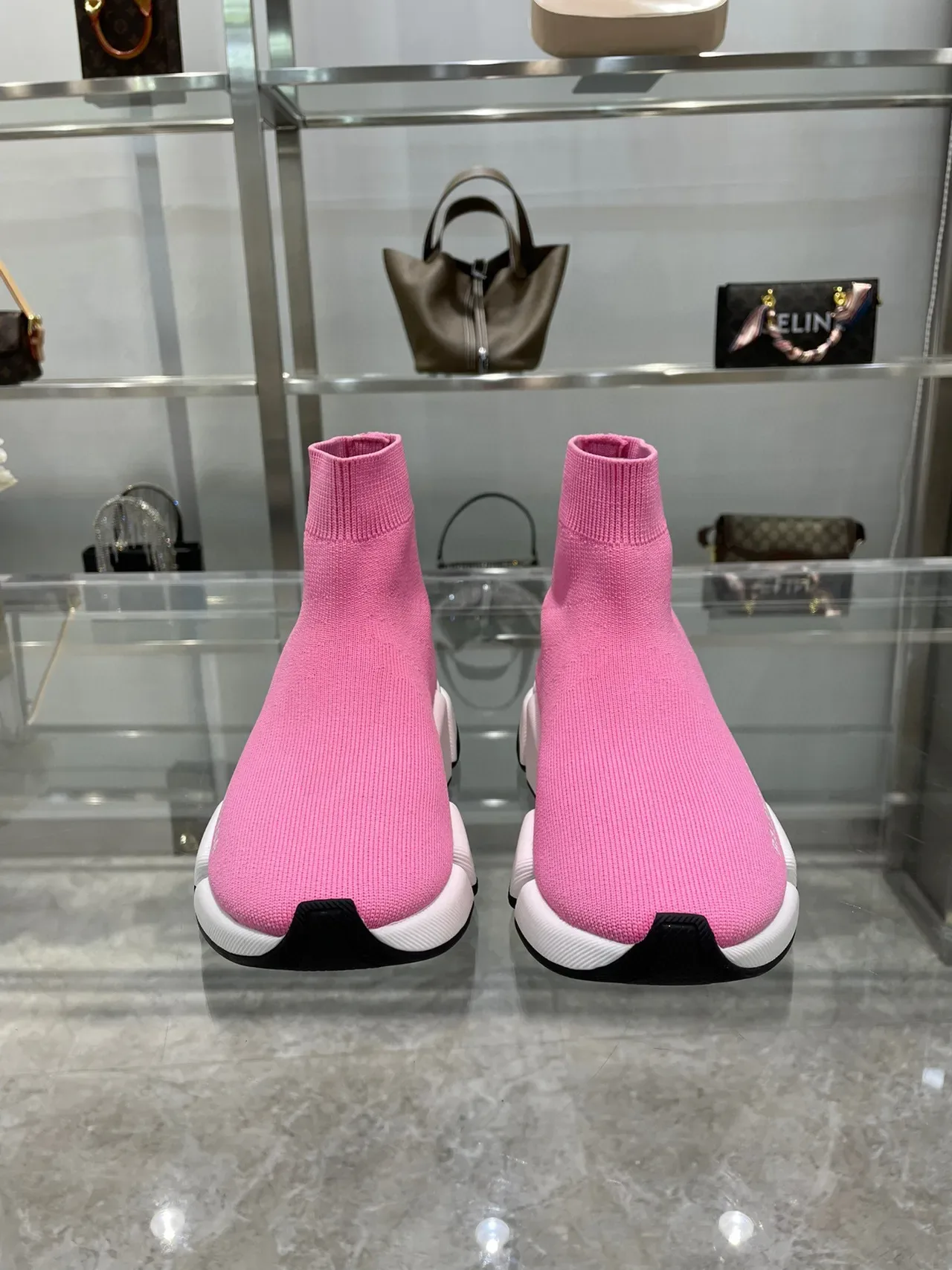 Balenciaga Speed Trainer Pink Sock-Fit Lifestyle Sneakers 8