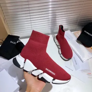 Balenciaga Speed Trainer लाल সাদা কালো লাইফস্টাইল স্নিকার্স