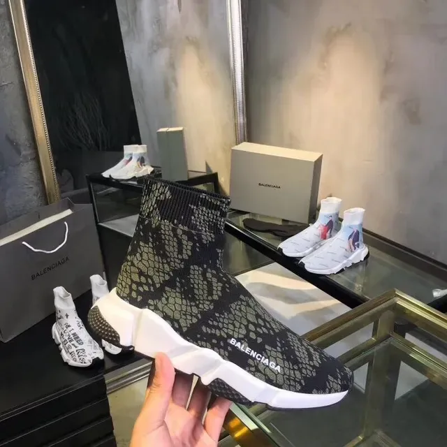 Balenciaga Speed Trainer طباعة جلد الثعبان بدون أحزمة أحذية نمط حياة 3