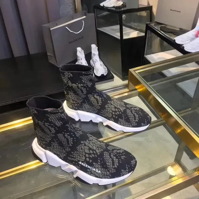 Balenciaga Speed Trainer طباعة جلد الثعبان بدون أحزمة أحذية نمط حياة 5